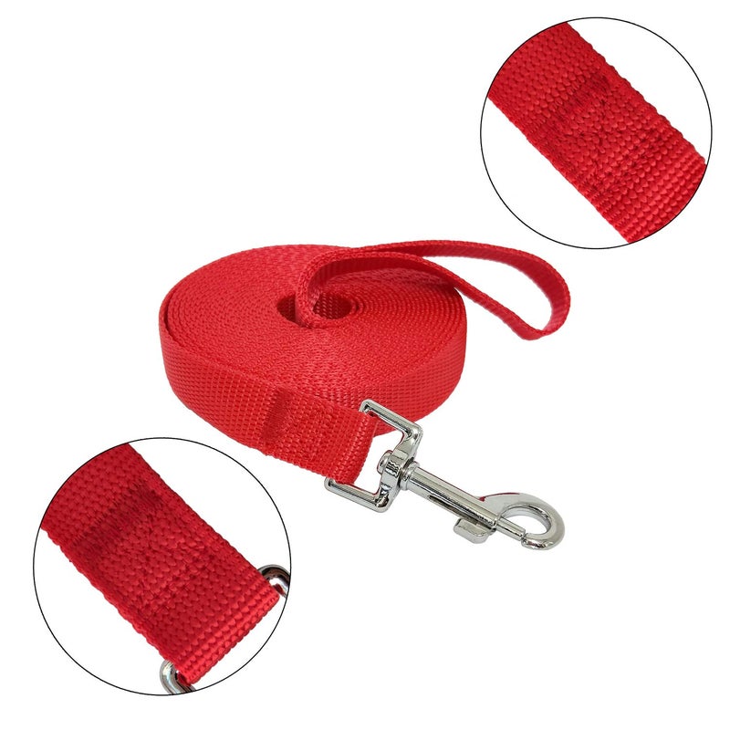 MANDAO Nylon Training Dog Leash for Small Medium Large Dogs, 15ft 20ft 30ft 50ft Long Leash Dog/Puppy Lead for Obedience Recall Training, Camping (15ft, Red) - Image 2